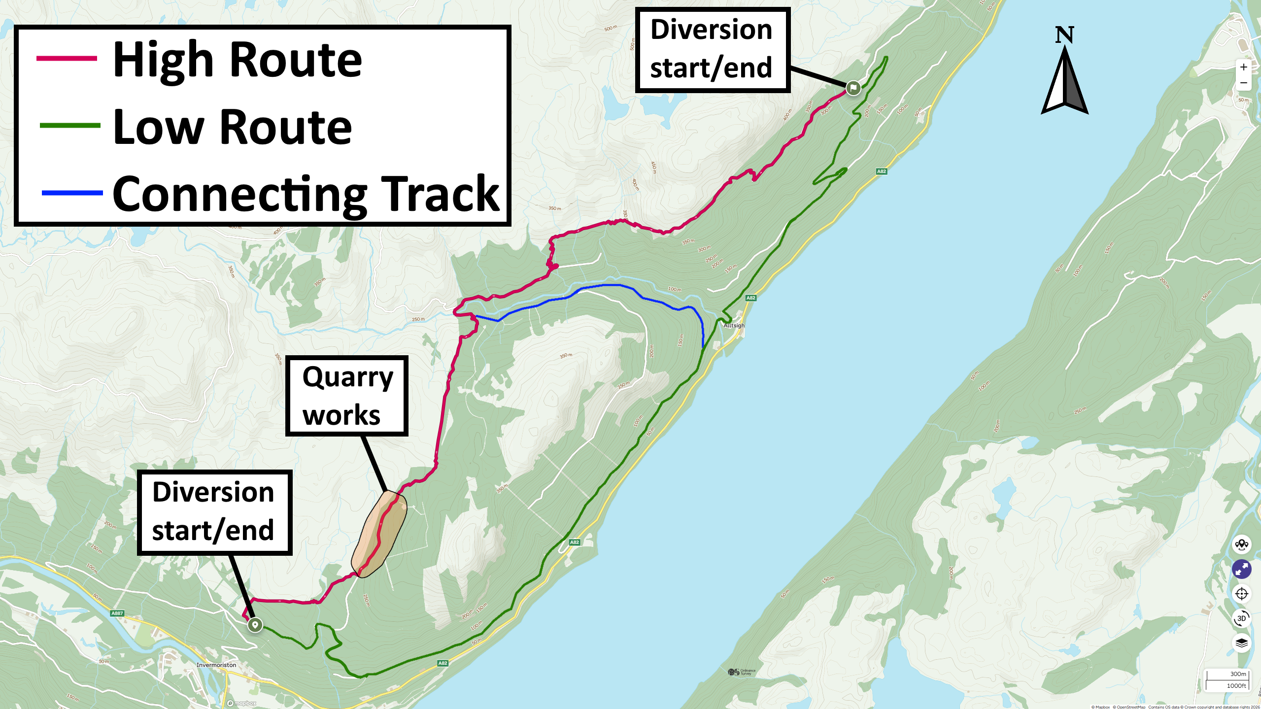 Alltsigh Route Update: Low Route Reopens, Temporary High Route Closure - February & March